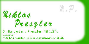 miklos preszler business card